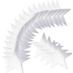 Basicon 100 adet 15 cm Star Cutouts, çift baskılı asılı kağıt yıldız dekorasyonları, kağıt yıldızlar, büyük altın yıldız dekorasyonları, siyah tahta, sınıf, duvar, parti için (gümüş)