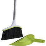 Basics Açılı Broom ve Dustpan Seti, Gümüş/yeşil Süpürge, Faraşlı, Çelik, Gümüş, - standart