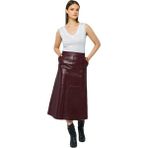 Basics & More Evaze Yan Cepli Hakiki Deri Etek - SK05 - Bordo