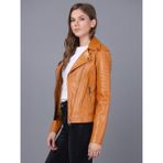 Basics & More Kadın Deri Ceket BM002 - XL - Camel