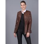 Basics&More BM-03 Kadın Kestane Deri Ceket