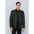 Basics&More Erkek Cepli Kapitoneli Deri Ceket - Ronaldo Kahverengi - Tafta M