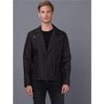 Basics&More Erkek Deri Ceket Kahverengi - Tafta 2XL