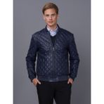 Basics&more Erkek Deri Ceket - XL - Koyu Mavi