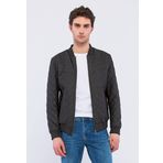 Basics&More Erkek Kapitoneli Kahverengi 2XL Hakiki Deri Ceket