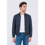 Basics&More Erkek Kapitoneli Lacivert XL Hakiki Deri Ceket
