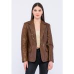 Basics&More Kadın Deri Ceket B2020 Kestane L