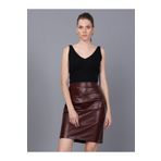 Basics&More SK04 Kadın Mor Deri Etek