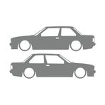 Basık Bmw E30 Sticker 17X17 Cm Gri
