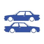 Basık Bmw E30 Sticker 17X17 Cm Mavi