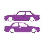Basık Bmw E30 Sticker 17X17 Cm Mor