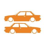 Basık Bmw E30 Sticker 17X17 Cm Turuncu