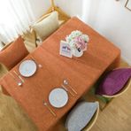 Basit Stil Pamuklu Masa Örtüsü Dikdörtgen 140x200 cm Lekeye Dayanıklı Kırmızı Turuncu 6 Kişilik Tatil Masa Dekorasyonu Mutfak için Mükemmel Temel