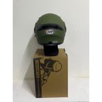 Başkan Jiekai Jk 902 Mat Haki Yeşili Güneş Vizörlü Çene Açılır Kask - XL