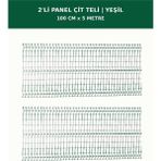Başkent Çit Sistemleri 2'li Panel Çit Teli 5 Metre 100CM Yükseklik Yeşil Renk - 100 x 250