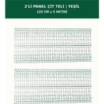 Başkent Çit Sistemleri 2'li Panel Çit Teli 5 Metre 120CM Yükseklik Yeşil Renk - 120 x 250
