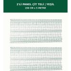 Başkent Çit Sistemleri 2'li Panel Çit Teli 5 Metre 150CM Yükseklik Yeşil Renk - 150 x 250