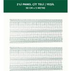 Başkent Çit Sistemleri 2'li Panel Çit Teli 5 Metre 50CM Yükseklik Yeşil Renk - 50 x 250