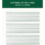 Başkent Çit Sistemleri 3'lü Panel Çit Teli 7,5 Metre 100CM Yükseklik Yeşil Renk - 100 x 250