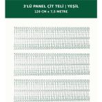 Başkent Çit Sistemleri 3'lü Panel Çit Teli 7,5 Metre 120CM Yükseklik Yeşil Renk - 120 x 250