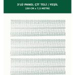 Başkent Çit Sistemleri 3'lü Panel Çit Teli 7,5 Metre 150CM Yükseklik Yeşil Renk - 150 x 250