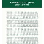 Başkent Çit Sistemleri 4'lü Panel Çit Teli 10 Metre 100CM Yükseklik Yeşil Renk - 100 x 250
