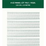 Başkent Çit Sistemleri 4'lü Panel Çit Teli 10 Metre 150CM Yükseklik Yeşil Renk - 150 x 250