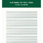 Başkent Çit Sistemleri 4'lü Panel Çit Teli 10 Metre 75CM Yükseklik Yeşil Renk - 75 x 250
