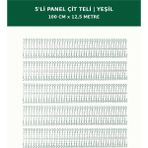 Başkent Çit Sistemleri 5'li Panel Çit Teli 12,5 Metre 100CM Yükseklik Yeşil Renk - 100 x 250