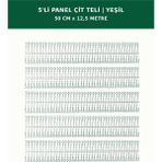 Başkent Çit Sistemleri 5'li Panel Çit Teli 12,5 Metre 50CM Yükseklik Yeşil Renk - 50 x 250