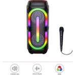 Başkenttekno 2132 Siyah Mikrofonlu Rgb Ledli Taşınabilir Bluetooth Hoparlör Parti Speaker