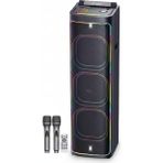 Başkenttekno 2272 Dijital LED Göstergeli Çift Kablosuz Mikrofonlu Rgb Tws Üçlü 12 Inç Stereo Bass Kablosuz Karaoke Hoparlör - Siyah