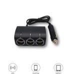 Başkenttekno Araç Şarj Cihazı Üçlü LED Soketli 120W Çakmaklık Girişli Şarj Aleti G24 Siyah