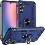 Başkenttekno Samsung Galaxy A25 Kılıf Vega Tank Sert Yüzüklü Standlı Zırh Koruma Kapak - Mavi