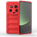 Başkenttekno Xiaomi Mi 13 Ultra Kılıf Esnek Tpu Oyuklu Arka Yüzey Tasarımlı Etnik Silikon Kapak - Kırmızı