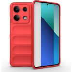 Başkenttekno Xiaomi Redmi Note 13 4g Kılıf Esnek Tpu Oyuklu Arka Yüzey Tasarımlı Etnik Silikon Kapak - Kırmızı