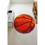 Basket Topu Desenli Yuvarlak Dijital Baskı Kaymaz Tabanlı Çocuk Ve Genç Odası Halısı H0385 Renkli 140 X 140