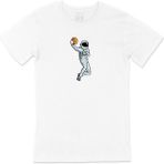 Basketbol Oyuncu Astronot Beyaz Tişört - 5XL