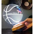 Basketbol Severlere Hediye, İsimli Basketbolcu Hediyesi 3D Led Lamba, Basketbol Hocasına Hediye, Basketbol Topu Lamba