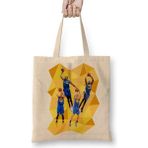 Basketbol Takımı Curry Fire Bez Çanta Uzun Saplı - Açık Bej - 40 X 40