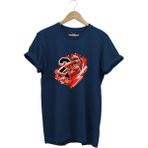 Basketbol Tasarım Kalpli Jordan Basketçi Baskılı %100 Pamuk T-Shirt - Lacivert