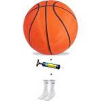 Basketbol Topu 7 Numara Iç ve Dış Mekan Uygun Turuncu Basketbol Topu+Pompa+Çorap