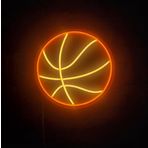 Basketbol Topu Neon LED Duvar Aydınlatması - 28x28 cm
