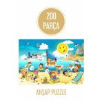 Baskı Atölyesi 200 Parça Ahşap Puzzle Yaz, Tatil, Deniz, Eğlence