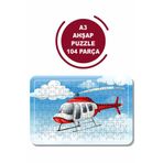 Baskı Atölyesi Helikopter A3 104 Parça Puzzle, Oyuncak, Yapboz A3Puz1055