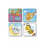 Baskı Atölyesi Kedi, Helikopter, Aydede Ve Fil, Arı 4 Parça 4'lü Yapboz Ilk Puzzle, Kolay Puzzle