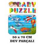Baskı Atölyesi Uçak, Helikopter, Balon Dev Parçalı Eğlenceli Puzzle 50X70 Cm