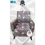 Baskı Desenli Elastik Esnek Kadife Koruyucu Giydirme Koltuk Örtüsü - Bk-04 - Tekli (1 Parça) - 10 x 10 cm - Kakao