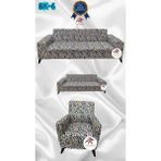 Baskı Desenli Elastik Esnek Kadife Koruyucu Giydirme Koltuk Örtüsü - Bk-06 - 3+2+1 (3 Parça Set) - 10 x 10 cm - Bordo