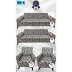 Baskı Desenli Elastik Esnek Kadife Koruyucu Giydirme Koltuk Örtüsü - Bk-06 - 3+3+1+1 (4 Parça Set) - 10 x 10 cm - Bordo